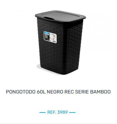Pongotodo 60L Negro Rec Serie Bamboo, Ligero Pero Preparado para Durar