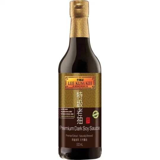 Salsa de Soja Oscura Premium 500ml Lee Kum Kee Hong Kong Soja No Transgénica Umami Intenso